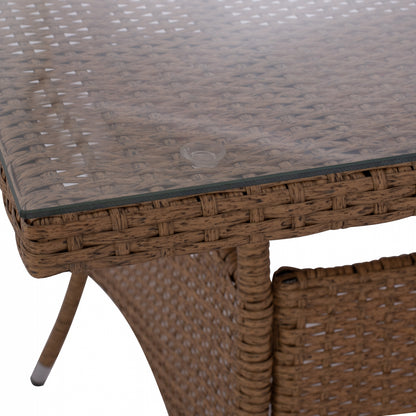 ΤΡΑΠΕΖΙ ΜΕΤΑΛΛΙΚΟ MINSK RATTAN ΜΠΕΖ ΚΑΦΕ 150x90x75