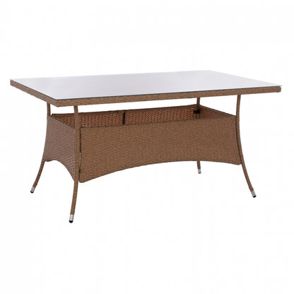 ΤΡΑΠΕΖΙ ΜΕΤΑΛΛΙΚΟ MINSK RATTAN ΜΠΕΖ ΚΑΦΕ 150x90x75