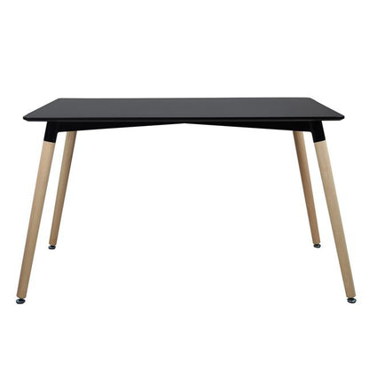 TABLE MINIMAL BLACK WITH OAK WOODEN LEGS 120x80x73