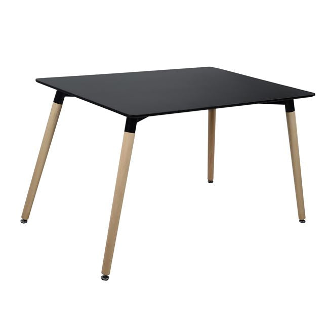 TABLE MINIMAL BLACK WITH OAK WOODEN LEGS 120x80x73