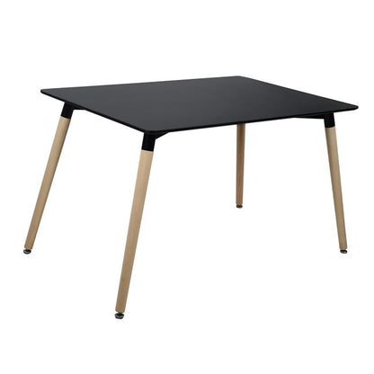 TABLE MINIMAL BLACK WITH OAK WOODEN LEGS 120x80x73