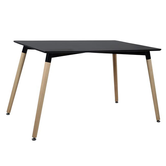 ΤΡΑΠΕΖΙ MINIMAL ΜΑΥΡΟ ΜΕ ΞΥΛΙΝΑ ΠΟΔΙΑ ΟΞΙΑ 120x80x73