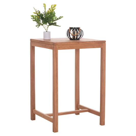 SQUARE BAR TABLE PRESSCOT TEAK WOOD IN NATURAL 70x70x105
