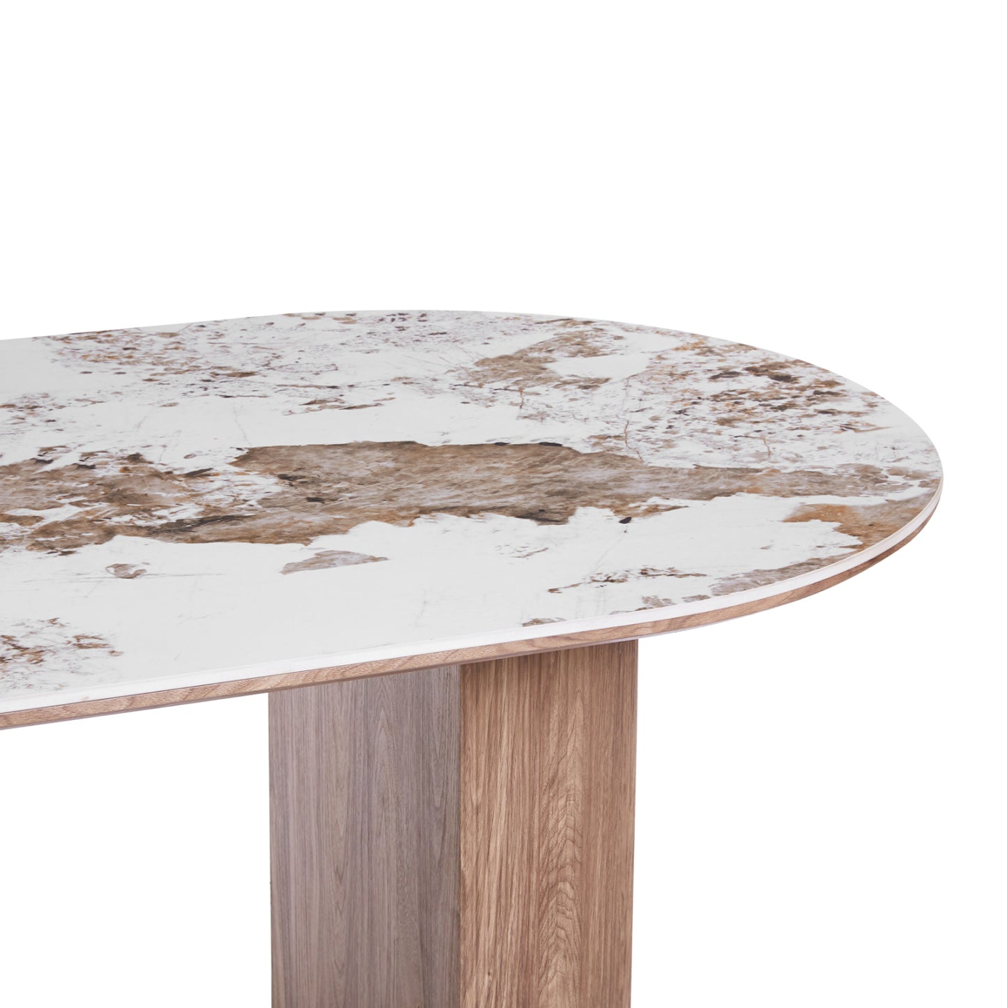 ΤΡΑΠΕΖΙ ΟΒΑΛ MARBLEX ΚΕΡΑΜΙΚΟ TOP ΣΕ PANDORA MDF ΠΟΔΙΑ 210x100x77