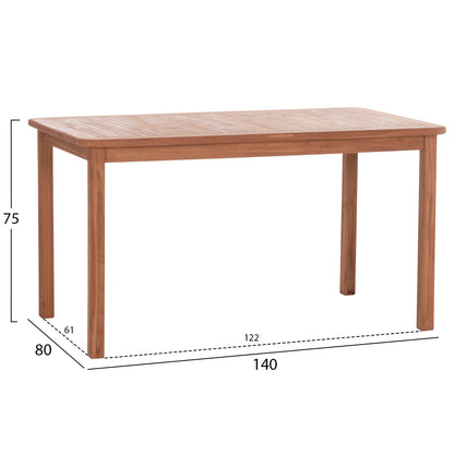 ΤΡΑΠΕΖΙ ΟΡΘΟΓΩΝΙΟ PRESSCOT ΞΥΛΟ TEAK ΦΥΣΙΚΟ 140x80x76
