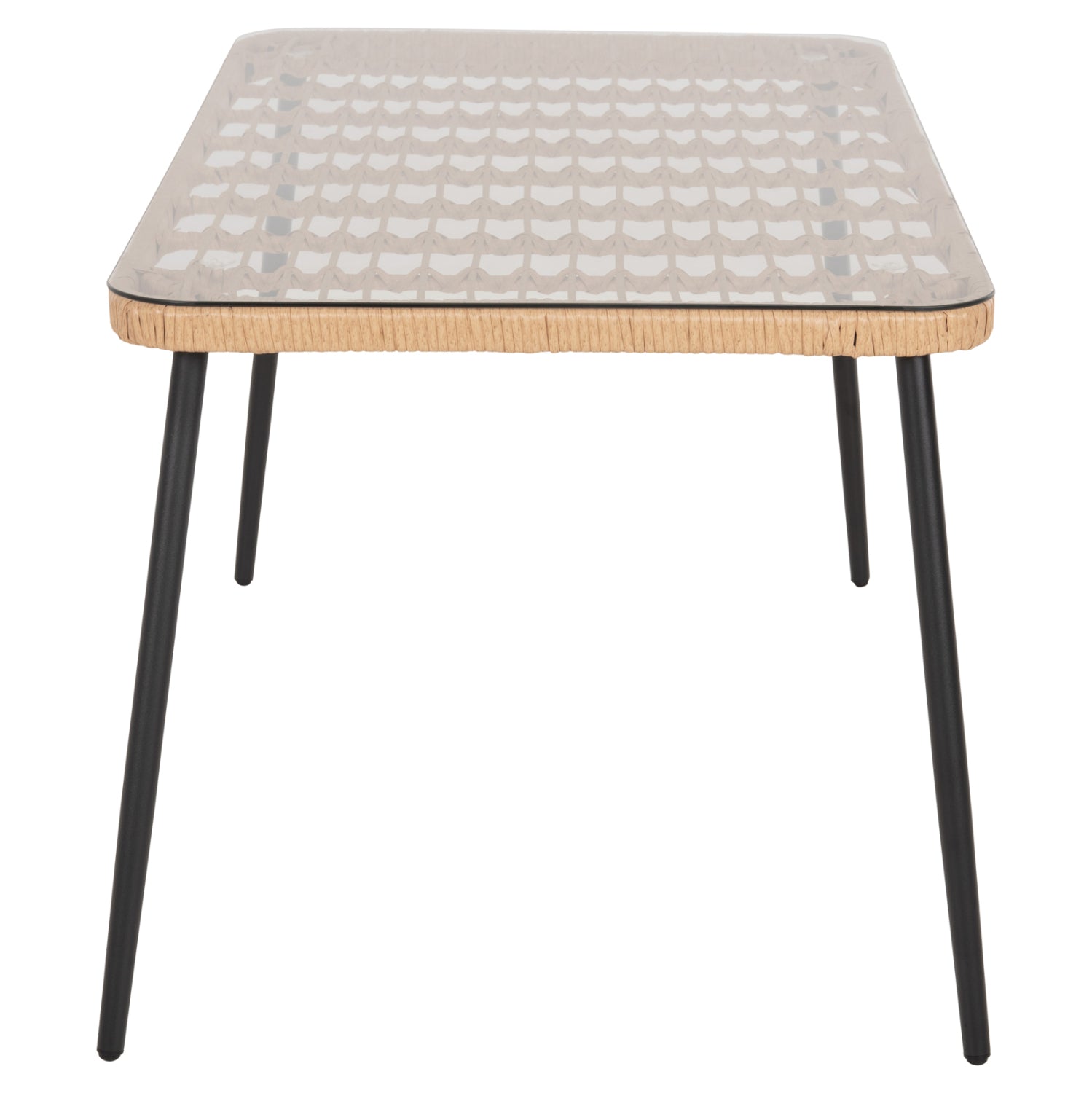 ΤΡΑΠΕΖΙ ΟΡΘΟΓΩΝΙΟ ALLEGRA HM5537.11 ΜΕΤΑΛ.ΜΑΥΡΟ-P.E. RATTAN ΦΥΣΙΚΟ 139,5x79,5x73Υεκ.