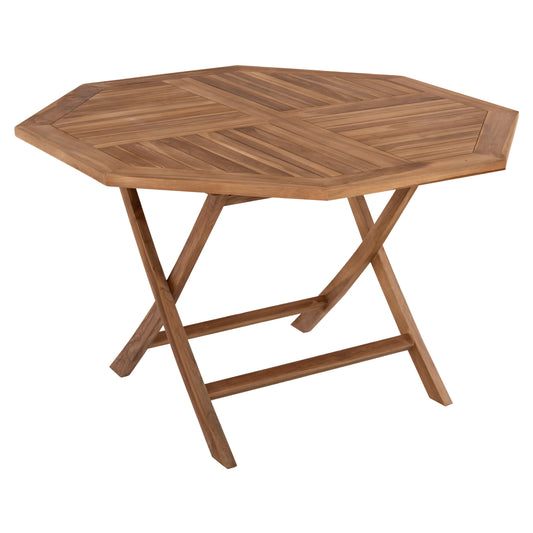KENDALL FOLDING OCTAGONAL TEAK TABLE IN NATURAL COLOR 120x120x75