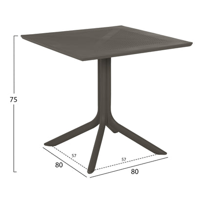 ΤΡΑΠΕΖΙ ΠΟΛΥΠΡΟΠΥΛΕΝΙΟΥ ΤΕΤΡΑΓΩΝΟ LUNAR DARK OLIVE 80x80x75