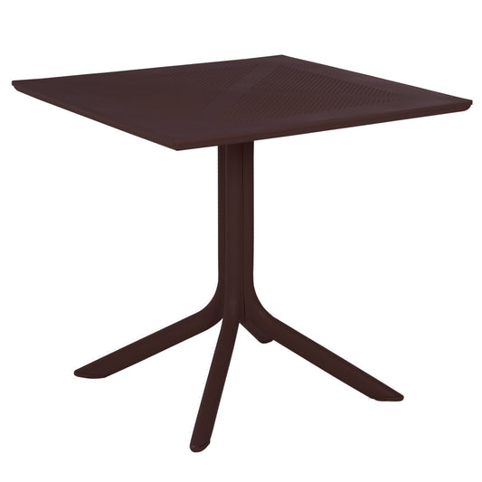 POLYPROPYLENE SQUARE TABLE LUNAR COFFEE 80x80x75