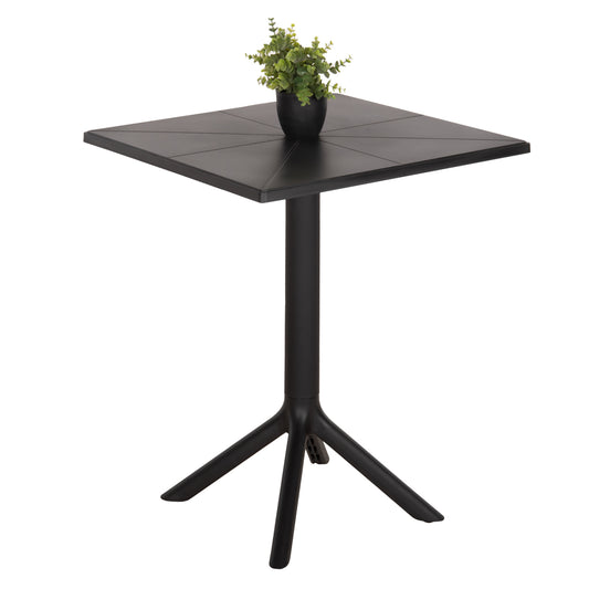 POLYPROPYLENE SQUARE TABLE TERRIN BLACK 60.5x60.5x76.5