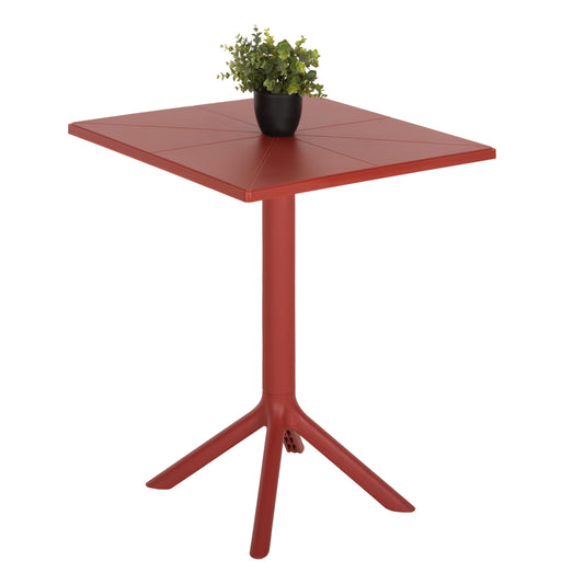 POLYPROPYLENE SQUARE TABLE TERRIN RED 60.5x60.5x76.5