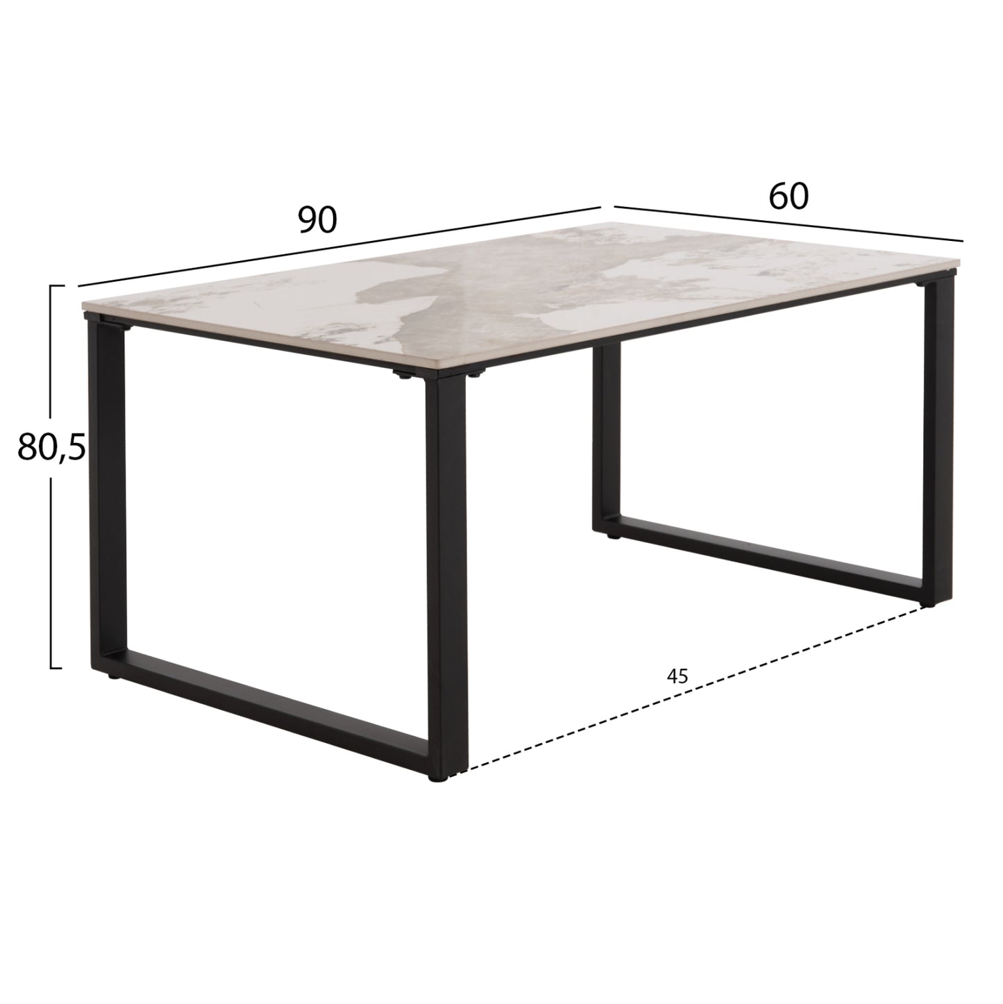 ΤΡΑΠΕΖΙ ΣΑΛΟΝΙΟΥ 2 ΤΜΧ TERREN ΜΕΤΑΛΛΟ SINTERED STONE PANDORA 120x70x45