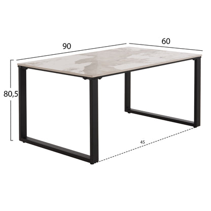 ΤΡΑΠΕΖΙ ΣΑΛΟΝΙΟΥ 2 ΤΜΧ TERREN ΜΕΤΑΛΛΟ SINTERED STONE PANDORA 120x70x45