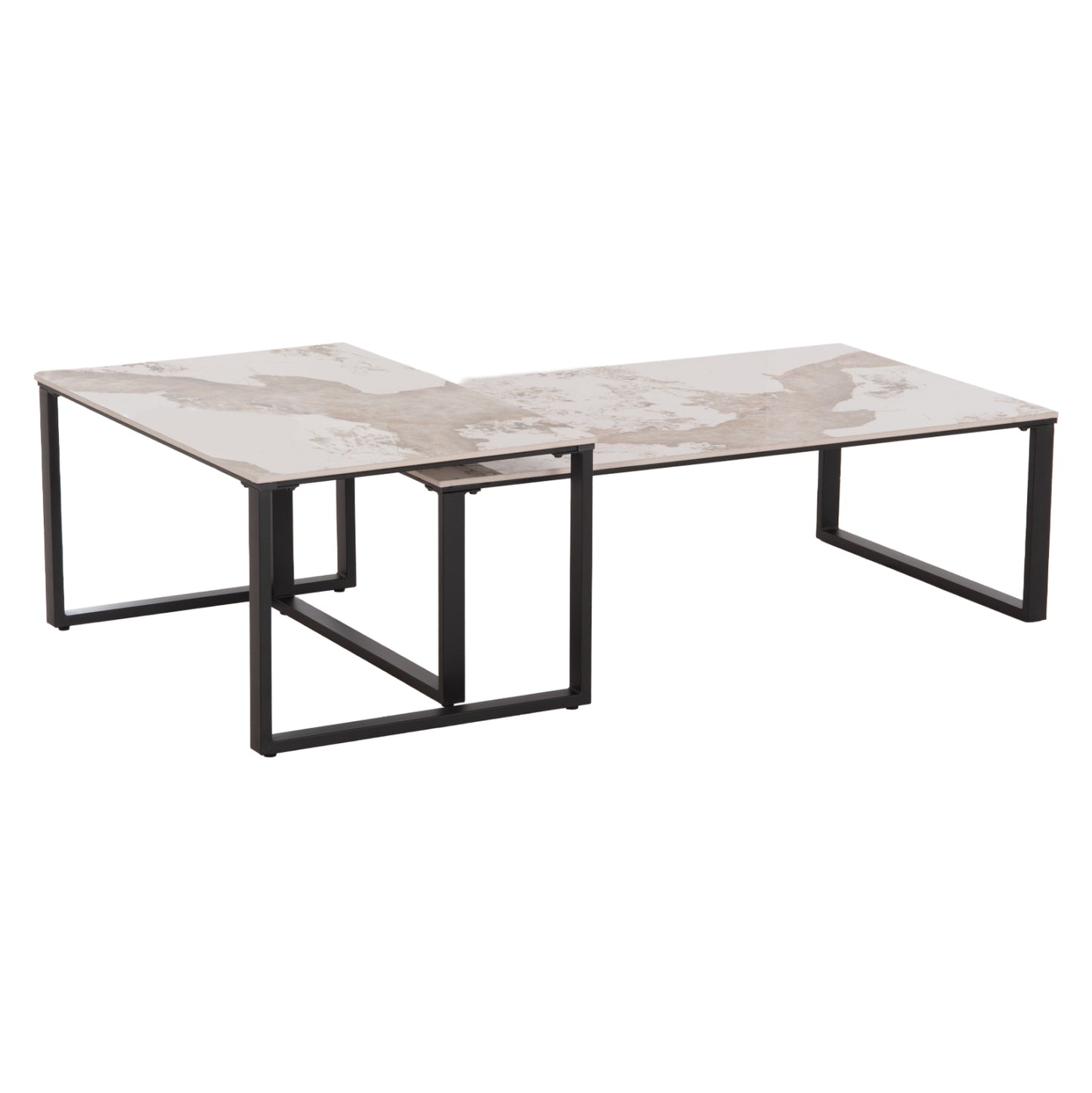 ΤΡΑΠΕΖΙ ΣΑΛΟΝΙΟΥ 2 ΤΜΧ TERREN ΜΕΤΑΛΛΟ SINTERED STONE PANDORA 120x70x45
