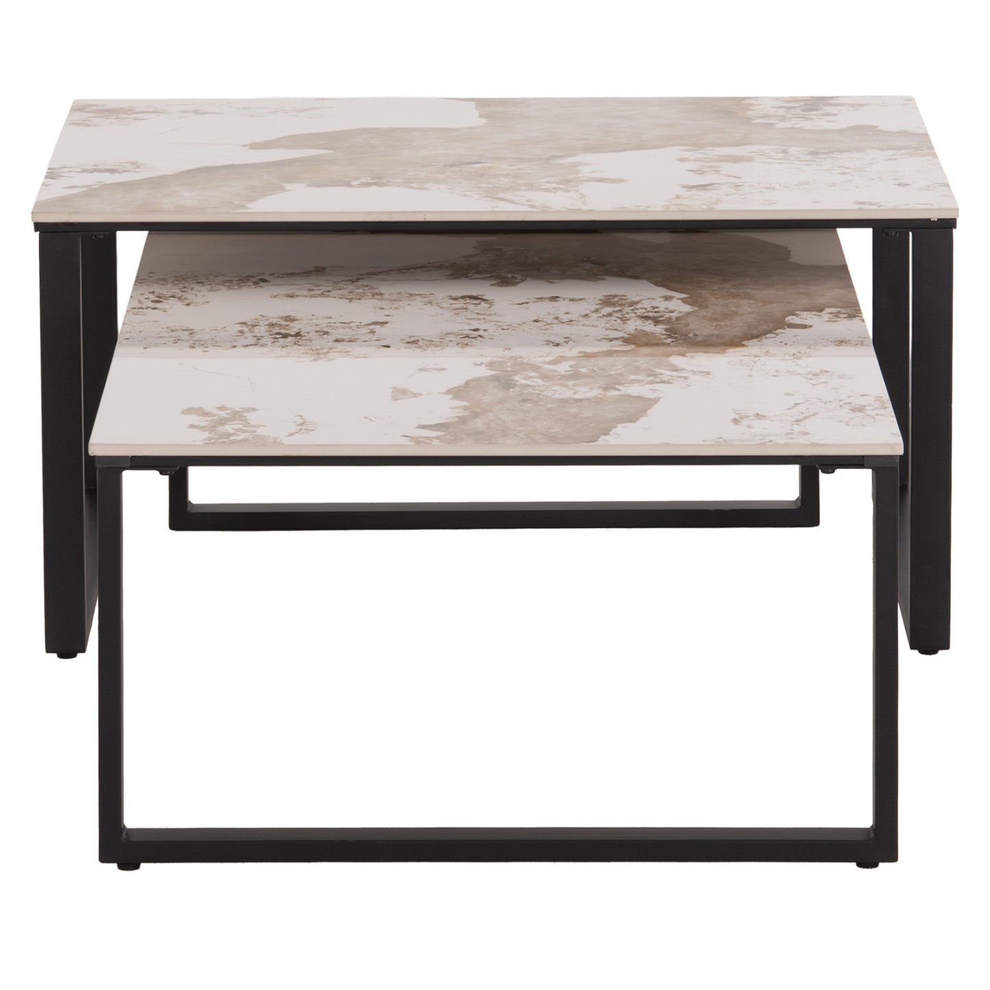 ΤΡΑΠΕΖΙ ΣΑΛΟΝΙΟΥ 2 ΤΜΧ TERREN ΜΕΤΑΛΛΟ SINTERED STONE PANDORA 120x70x45