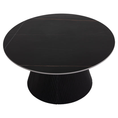 ΤΡΑΠΕΖΙ ΣΑΛΟΝΙΟΥ DUNCAN HM18022.01 ΚΕΡΑΜΙΚΟ TOP-MDF ΒΑΣΗ-ΜΑΥΡΟ Φ80x41Υεκ.