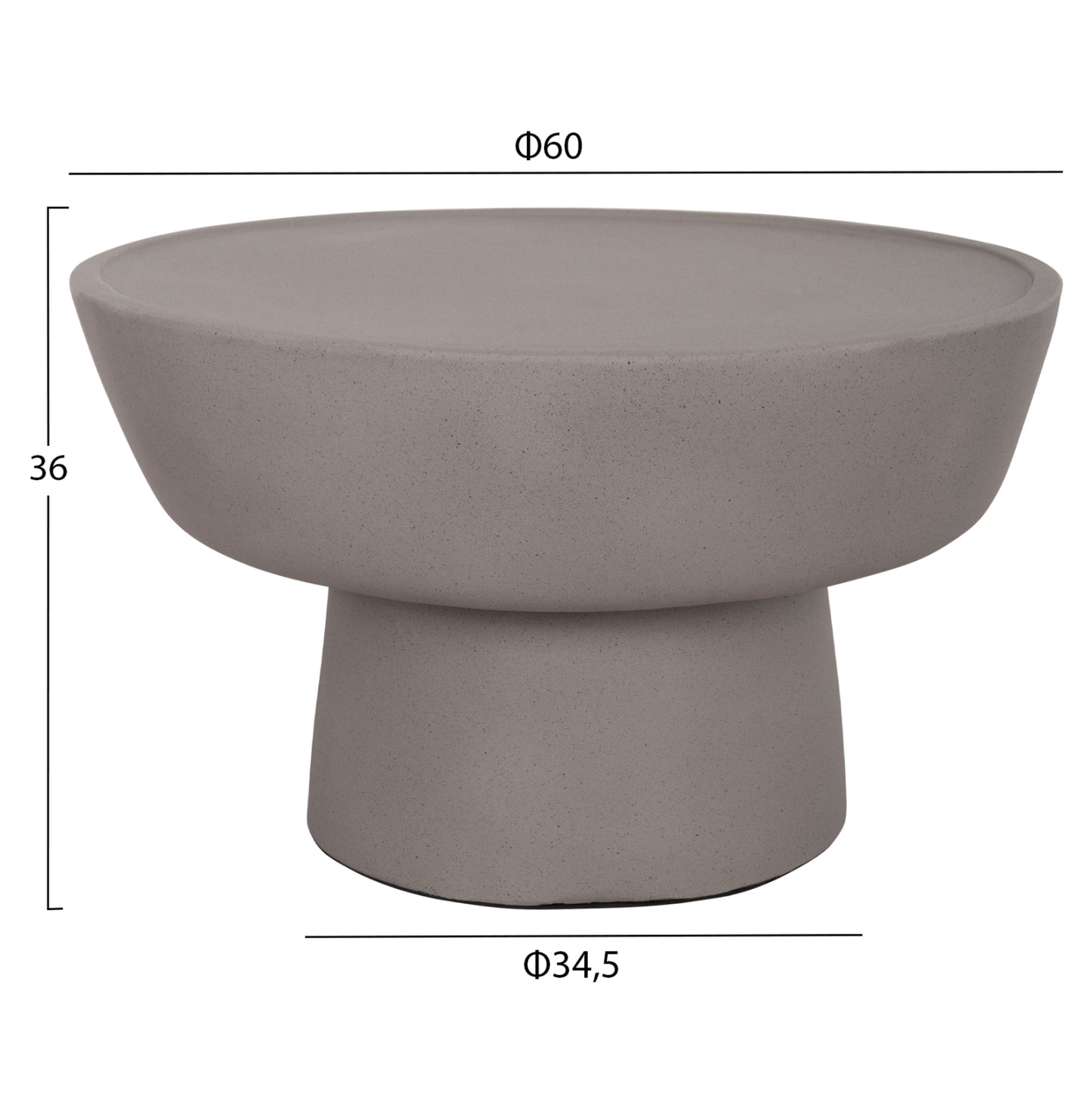 ΤΡΑΠΕΖΙ ΣΑΛΟΝΙΟΥ PIRSON FIBER CEMENT ΣΕ ΓΚΡΙ Φ60x36