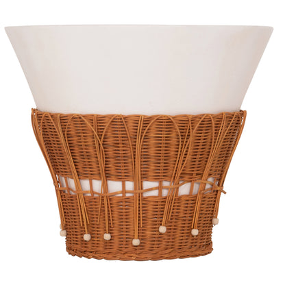 ΤΡΑΠΕΖΙ ΣΑΛΟΝΙΟΥ PERRAL FIBER CEMENT ΛΕΥΚΟ ΦΥΣΙΚΟ RATTAN Φ55x45