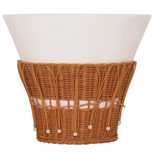 ΤΡΑΠΕΖΙ ΣΑΛΟΝΙΟΥ PERRAL FIBER CEMENT ΛΕΥΚΟ ΦΥΣΙΚΟ RATTAN Φ55x45