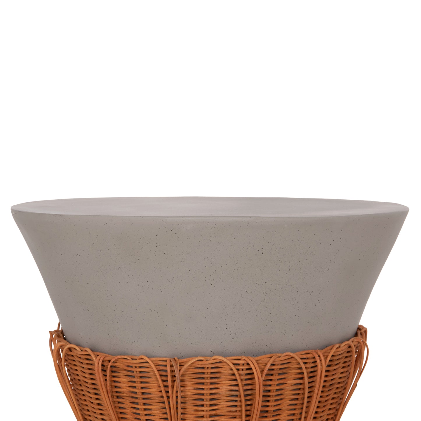 ΤΡΑΠΕΖΙ ΣΑΛΟΝΙΟΥ PERRAL FIBER CEMENT ΓΚΡΙ ΦΥΣΙΚΟ RATTAN Φ55x45
