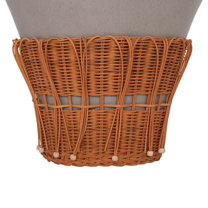 ΤΡΑΠΕΖΙ ΣΑΛΟΝΙΟΥ PERRAL FIBER CEMENT ΓΚΡΙ ΦΥΣΙΚΟ RATTAN Φ55x45