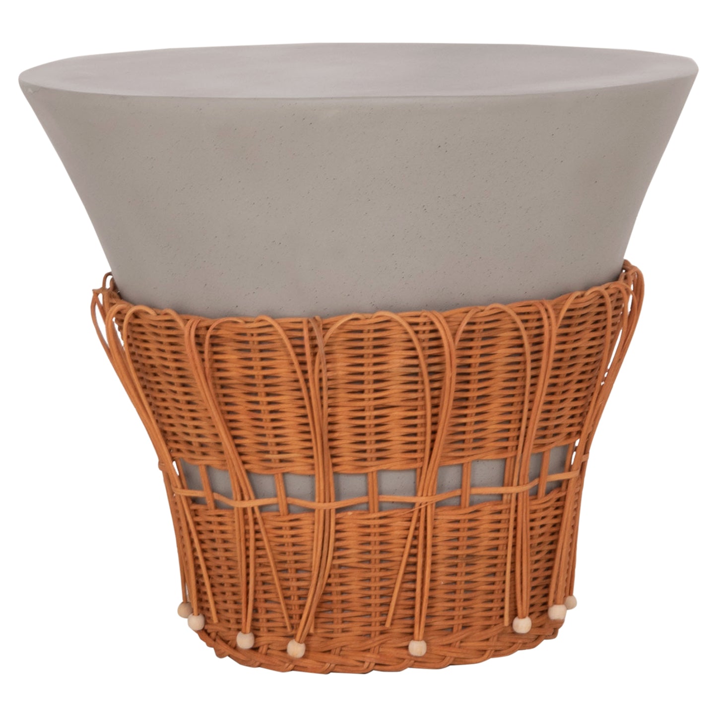 ΤΡΑΠΕΖΙ ΣΑΛΟΝΙΟΥ PERRAL FIBER CEMENT ΓΚΡΙ ΦΥΣΙΚΟ RATTAN Φ55x45