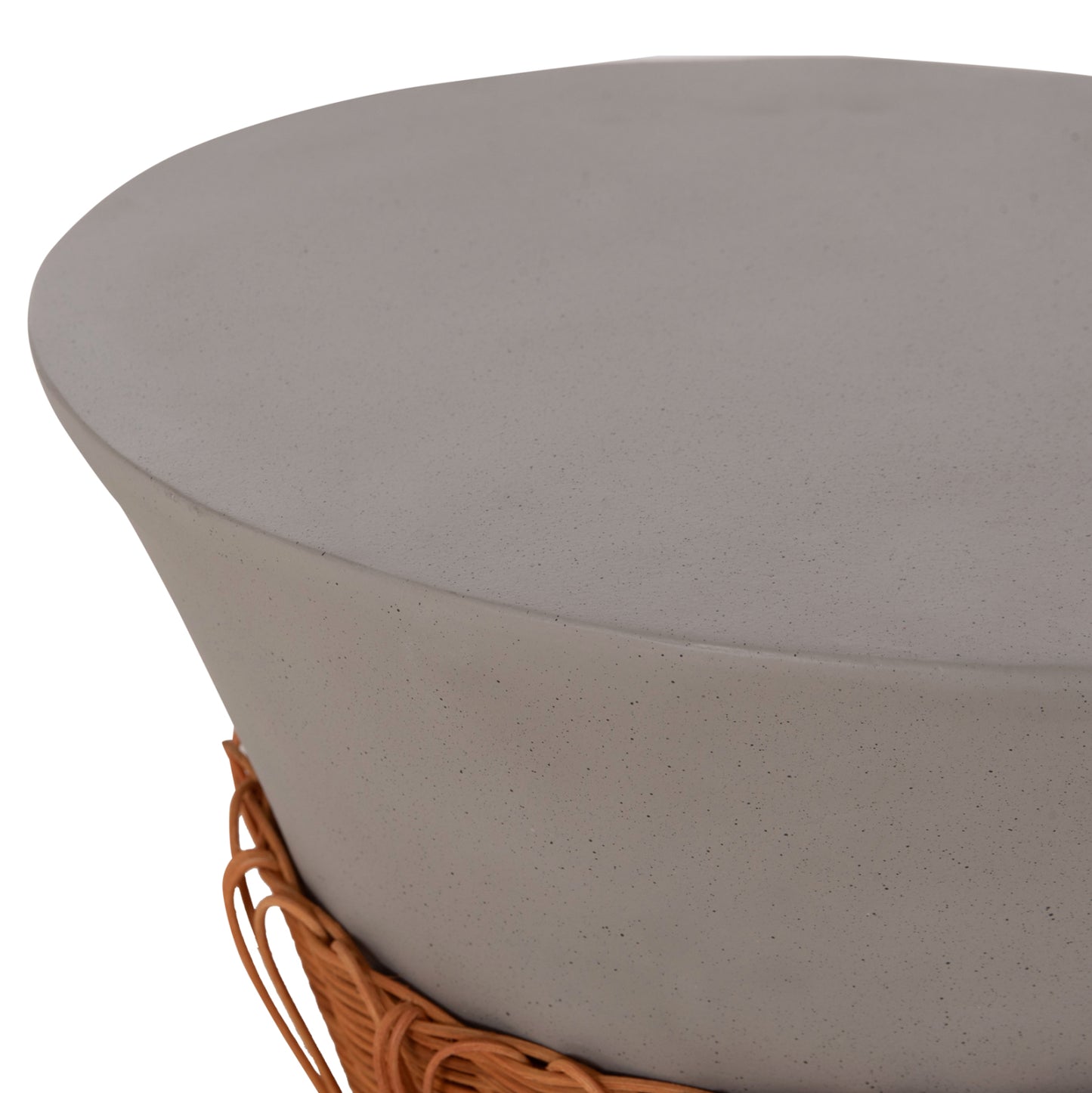 ΤΡΑΠΕΖΙ ΣΑΛΟΝΙΟΥ PERRAL FIBER CEMENT ΓΚΡΙ ΦΥΣΙΚΟ RATTAN Φ55x45