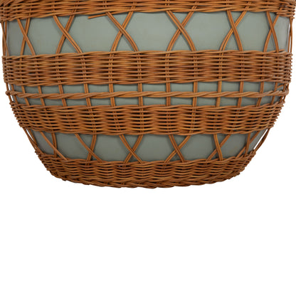 ΤΡΑΠΕΖΙ ΣΑΛΟΝΙΟΥ VILHENA FIBER CEMENT ΠΡΑΣΙΝΟ RATTAN ΦΥΣΙΚΟ Φ56x47