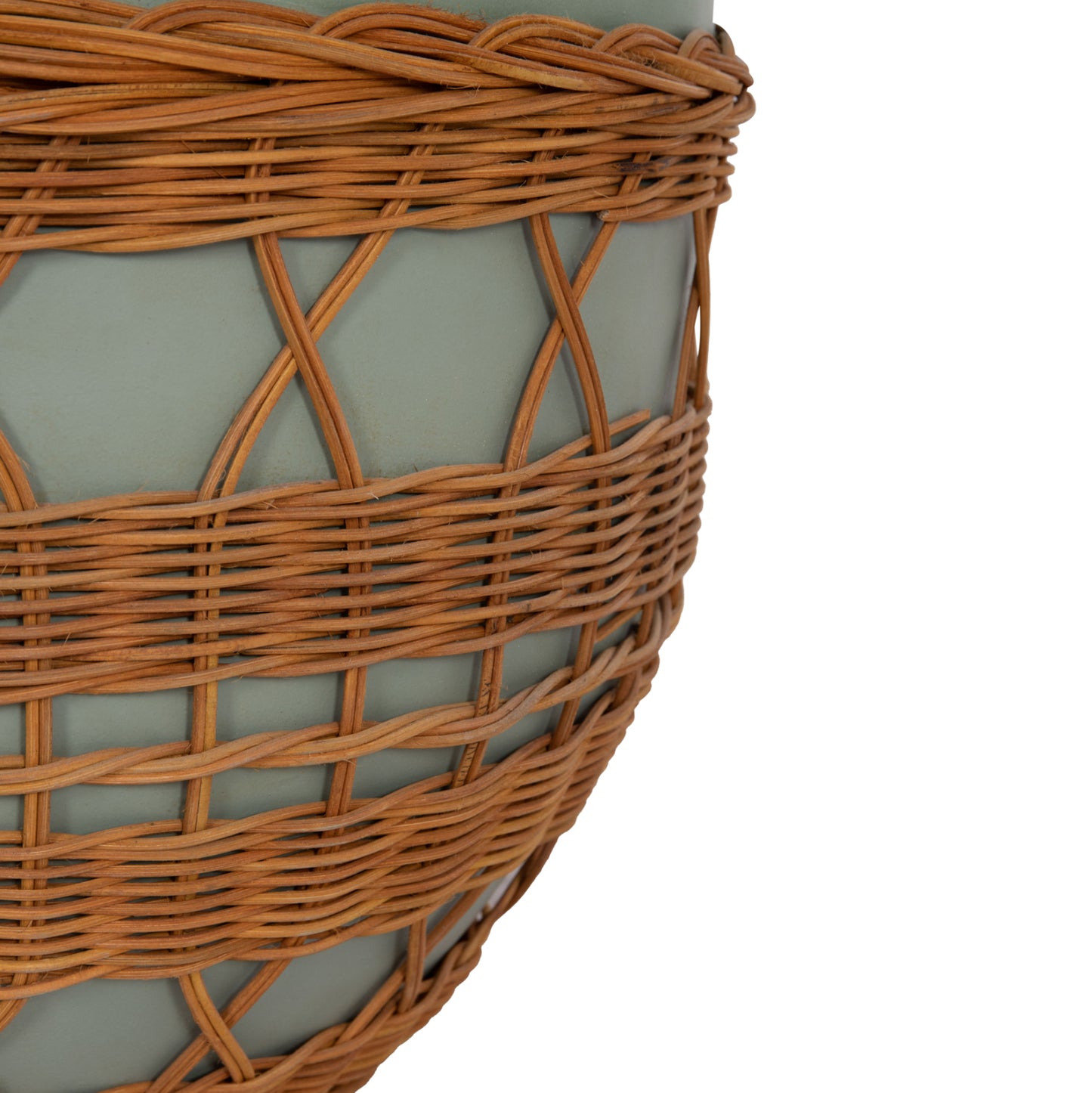 ΤΡΑΠΕΖΙ ΣΑΛΟΝΙΟΥ VILHENA FIBER CEMENT ΠΡΑΣΙΝΟ RATTAN ΦΥΣΙΚΟ Φ56x47