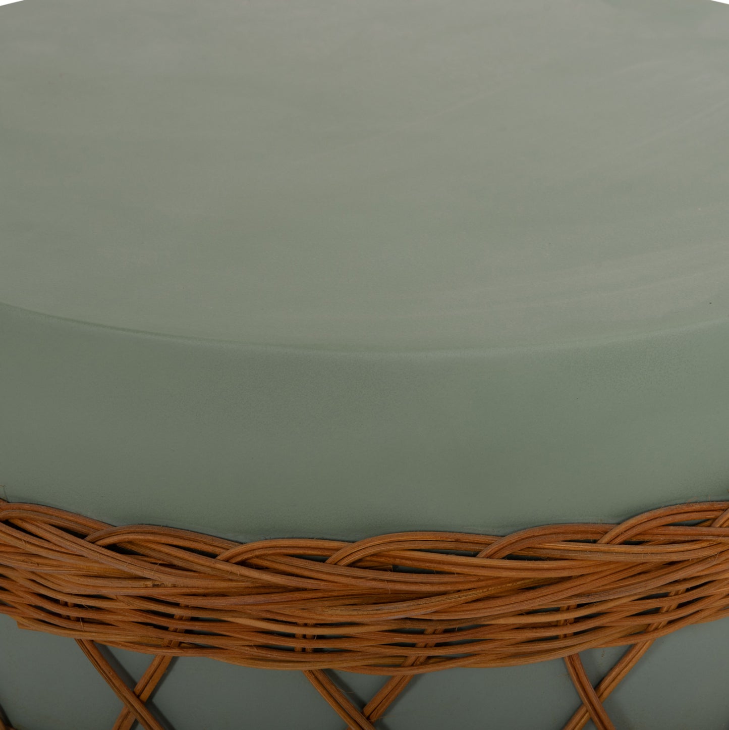 ΤΡΑΠΕΖΙ ΣΑΛΟΝΙΟΥ VILHENA FIBER CEMENT ΠΡΑΣΙΝΟ RATTAN ΦΥΣΙΚΟ Φ56x47