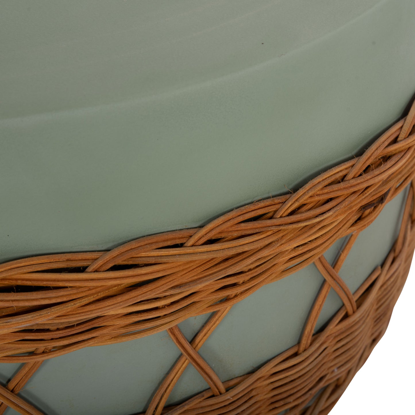 ΤΡΑΠΕΖΙ ΣΑΛΟΝΙΟΥ VILHENA FIBER CEMENT ΠΡΑΣΙΝΟ RATTAN ΦΥΣΙΚΟ Φ56x47