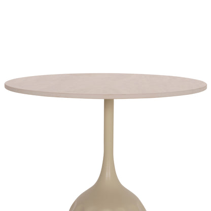 ΤΡΑΠΕΖΙ ΣΑΛΟΝΙΟΥ LONGSTEM ΒΑΣΗ ΣΑΜΠΑΝΙ ΚΕΡΑΜΙΚΟ TOP TRAVERTINE STONE Φ50εκ