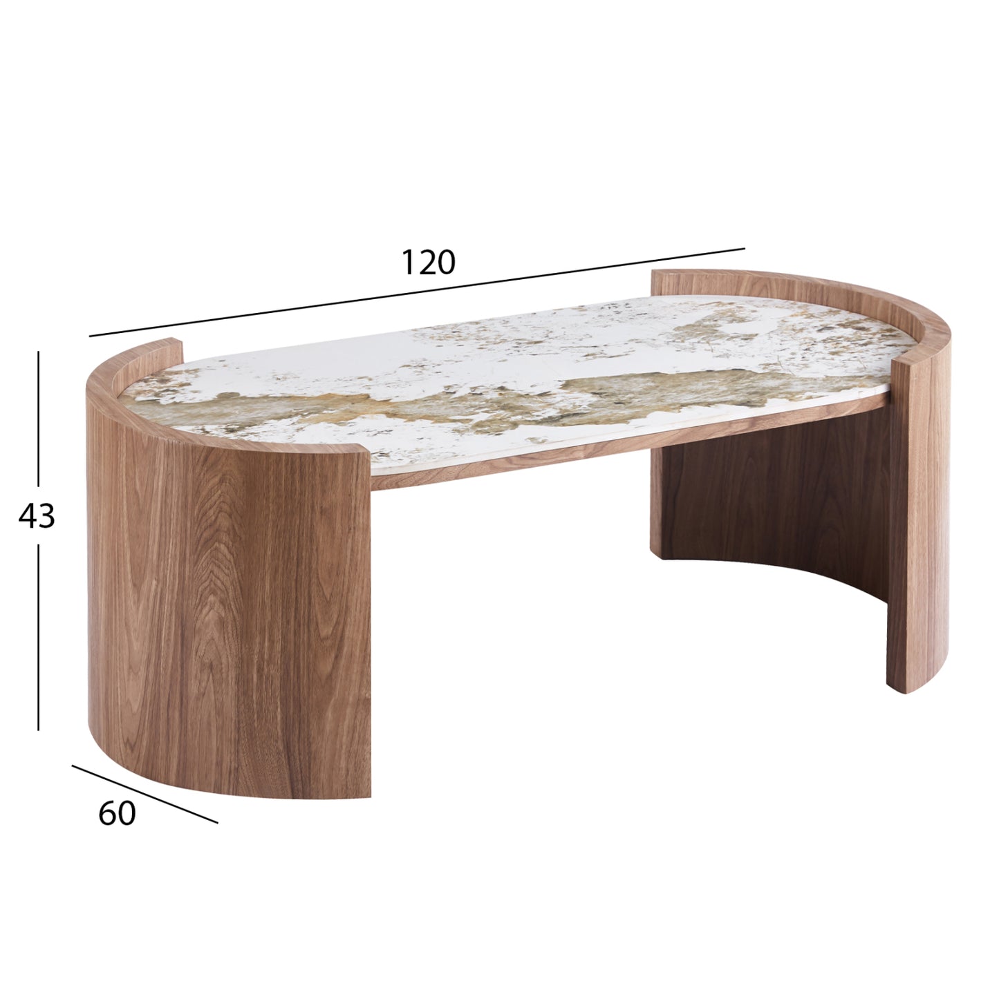 ΤΡΑΠΕΖΙ ΣΑΛΟΝΙΟΥ MARBLEX ΚΕΡΑΜΙΚΟ TOP PANDORA MDF ΠΟΔΙΑ 120x60x43