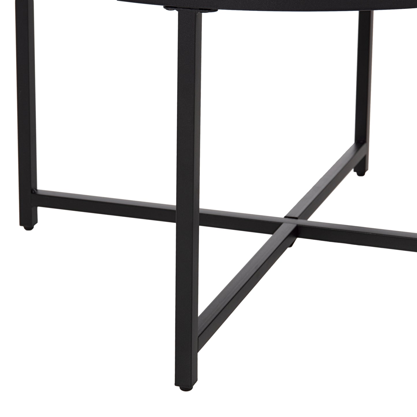 ΤΡΑΠΕΖΙ ΣΑΛΟΝΙΟΥ BLACK MARBLE ΜΕΛΑΜΙΝΗ ΜΑΥΡΗ ΜΕΤΑΛΛΙΚΗ ΒΑΣΗ Φ80x48,5