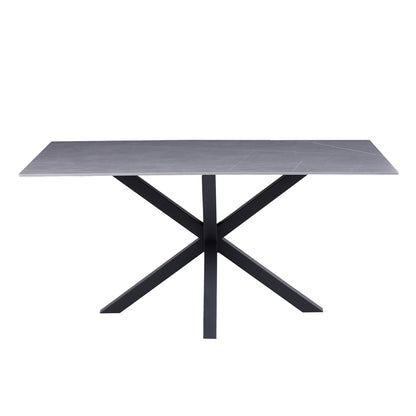 ΤΡΑΠΕΖΙ ΣΑΛΟΝΙΟΥ GREY MARBLE ΜΑΥΡΗ ΜΕΤΑΛ. ΒΑΣΗ 120x60x45,5