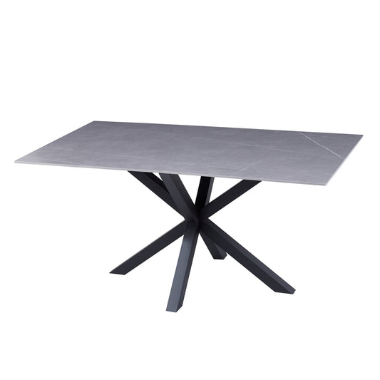 ΤΡΑΠΕΖΙ ΣΑΛΟΝΙΟΥ GREY MARBLE ΜΑΥΡΗ ΜΕΤΑΛ. ΒΑΣΗ 120x60x45,5