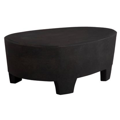ΤΡΑΠΕΖΙ ΣΑΛΟΝΙΟΥ ΟΒΑΛ ΣΕΙΡΑ SANTORINI HM18066 MDF ΣΕ ΜΑΥΡΟ ΧΡΩΜΑ 100x60x33Υεκ.