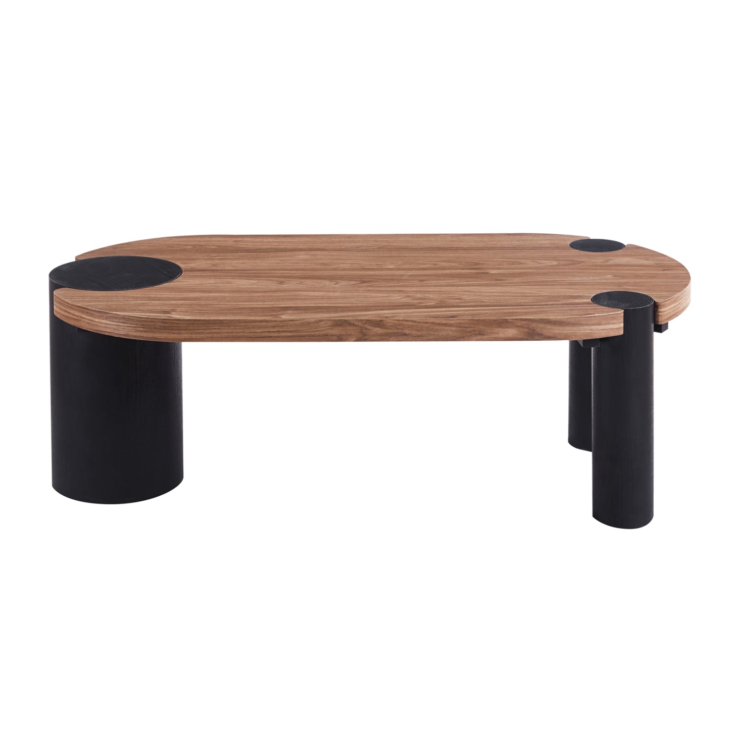 ΤΡΑΠΕΖΙ ΣΑΛΟΝΙΟΥ ΟΒΑΛ OVALON MDF TOP ΚΑΡΥΔΙ MDF ΠΟΔΙΑ ΜΑΥΡΑ 120x60x40