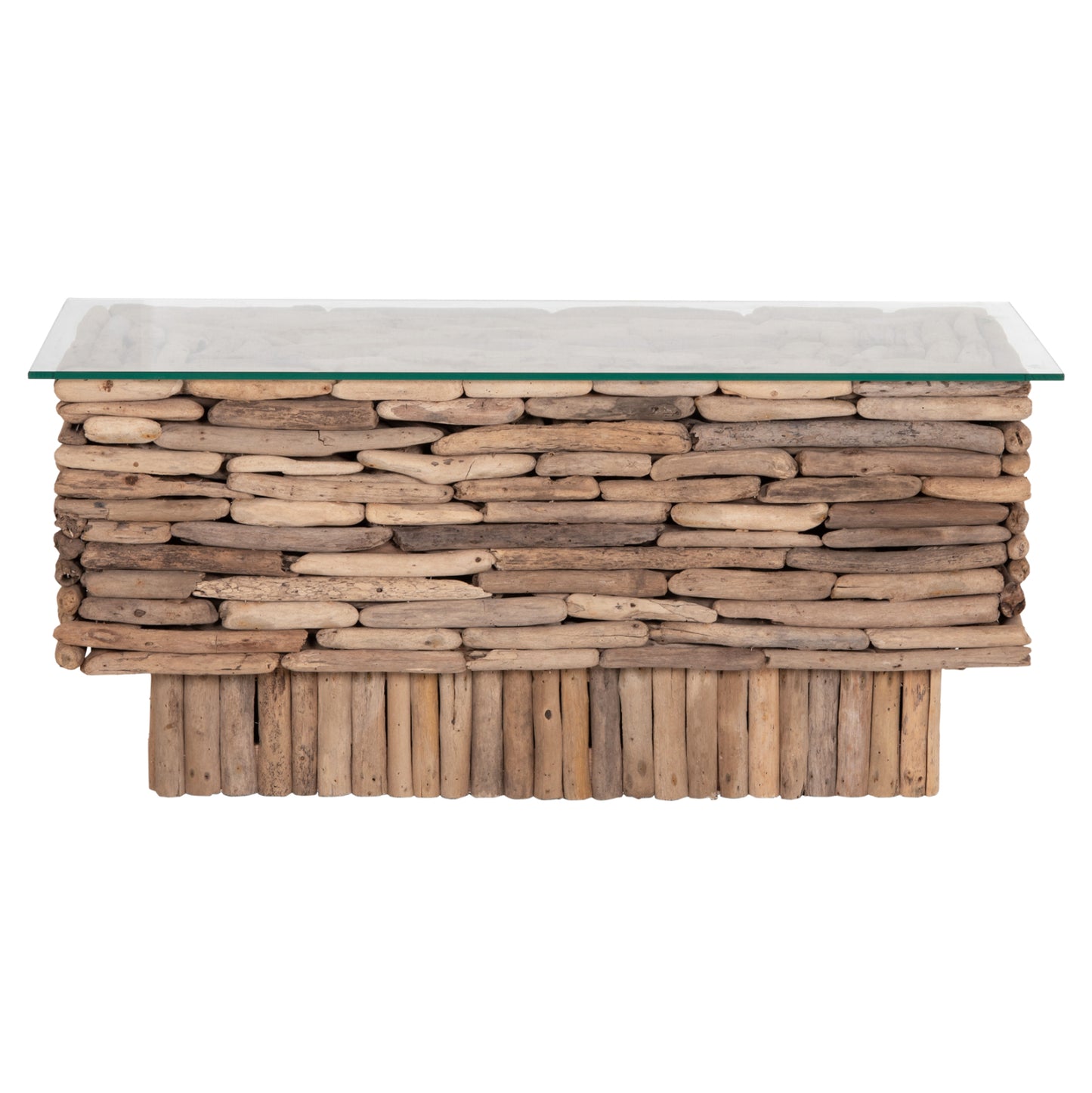 ΤΡΑΠΕΖΙ ΣΑΛΟΝΙΟΥ ΟΡΘΟΓΩΝΙΟ SPARROW DRIFTWOOD-ΓΥΑΛΙ 105x45x47