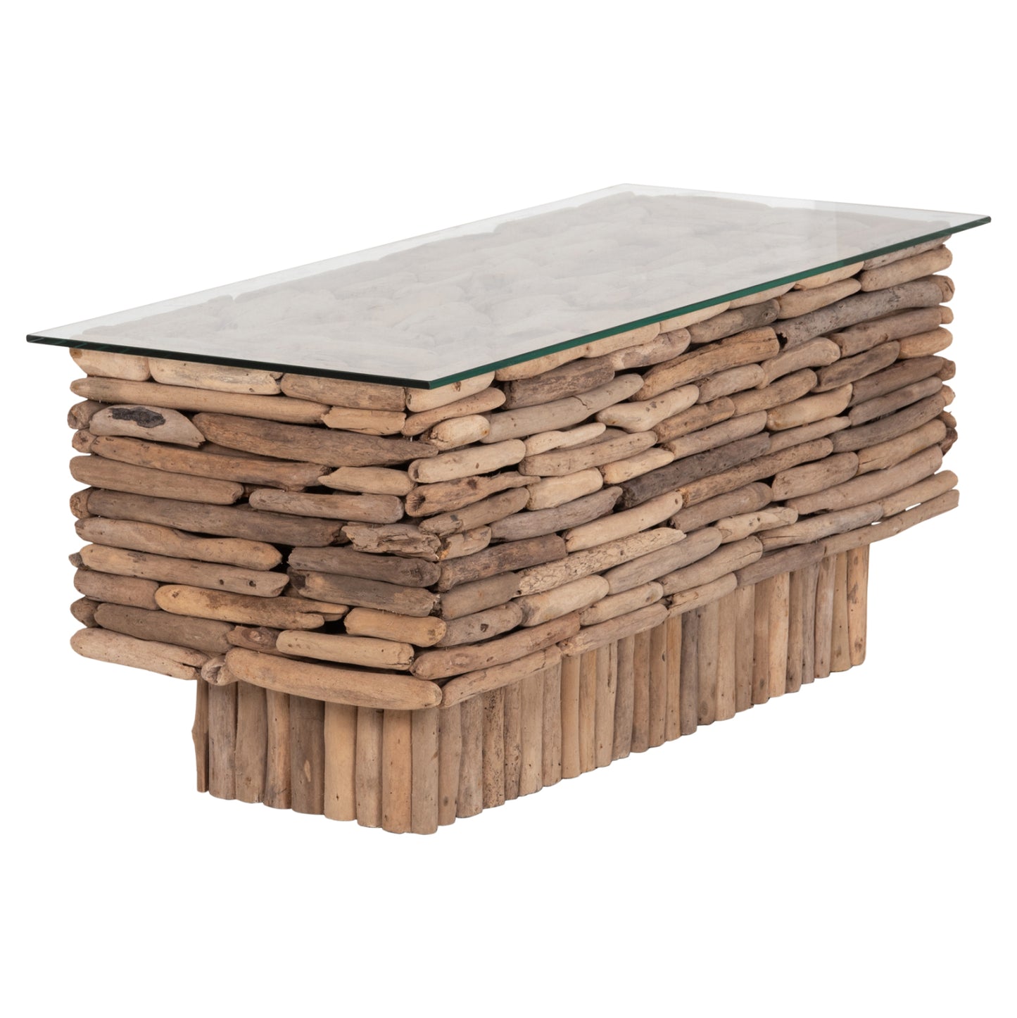 ΤΡΑΠΕΖΙ ΣΑΛΟΝΙΟΥ ΟΡΘΟΓΩΝΙΟ SPARROW DRIFTWOOD-ΓΥΑΛΙ 105x45x47