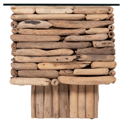 ΤΡΑΠΕΖΙ ΣΑΛΟΝΙΟΥ ΟΡΘΟΓΩΝΙΟ SPARROW DRIFTWOOD-ΓΥΑΛΙ 105x45x47