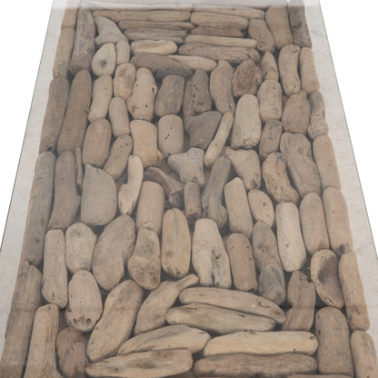 ΤΡΑΠΕΖΙ ΣΑΛΟΝΙΟΥ ΟΡΘΟΓΩΝΙΟ SPARROW DRIFTWOOD-ΓΥΑΛΙ 105x45x47