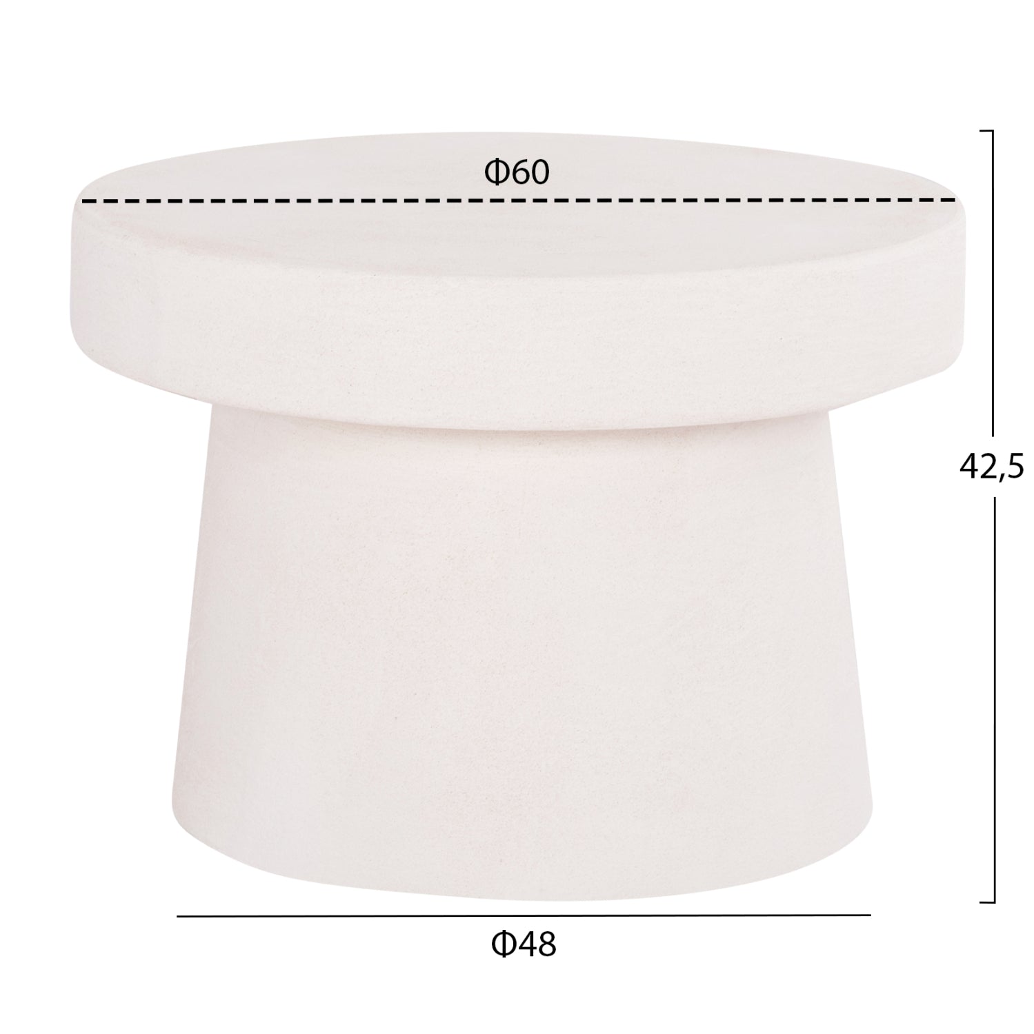 ΤΡΑΠΕΖΙ ΣΑΛΟΝΙΟΥ ΣΤΡΟΓΓΥΛΟ ΣΕΙΡΑ SANTORINI HM18051 MDF ΣΕ ΥΠΟΛΕΥΚΟ ΧΡΩΜΑ Φ60x42,5Υεκ.