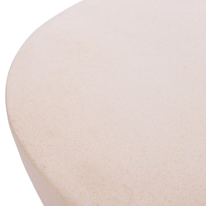ΤΡΑΠΕΖΙ ΣΑΛΟΝΙΟΥ ΣΤΡΟΓΓΥΛΟ ALLAN FIBER CEMENT ΣΕ ΛΕΥΚΟ Φ92x49