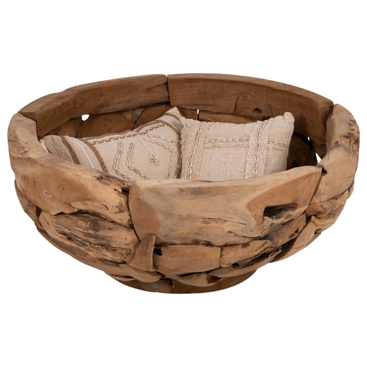 ROUND COFFEE TABLE TEAK ROOT PIECES IN NATURAL Ø100x43.5
