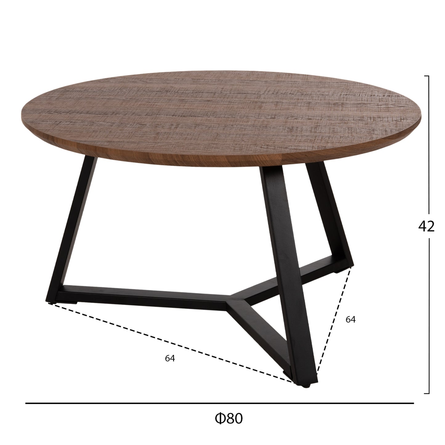 ΤΡΑΠΕΖΙ ΣΑΛΟΝΙΟΥ ΣΤΡΟΓΓΥΛΟ ROCKET MDF WALNUT ΜΑΥΡΗ ΣΑΓΡΕ ΒΑΣΗ Φ80x42