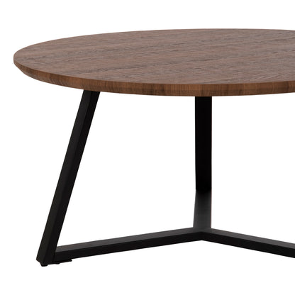 ΤΡΑΠΕΖΙ ΣΑΛΟΝΙΟΥ ΣΤΡΟΓΓΥΛΟ ROCKET MDF WALNUT ΜΑΥΡΗ ΣΑΓΡΕ ΒΑΣΗ Φ80x42