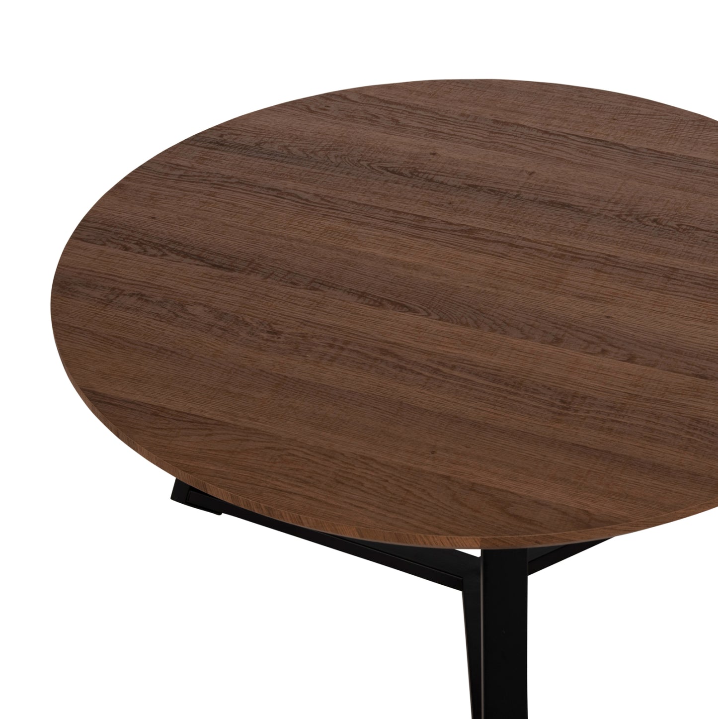 ΤΡΑΠΕΖΙ ΣΑΛΟΝΙΟΥ ΣΤΡΟΓΓΥΛΟ ROCKET MDF WALNUT ΜΑΥΡΗ ΣΑΓΡΕ ΒΑΣΗ Φ80x42