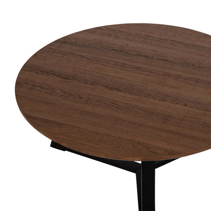 ΤΡΑΠΕΖΙ ΣΑΛΟΝΙΟΥ ΣΤΡΟΓΓΥΛΟ ROCKET MDF WALNUT ΜΑΥΡΗ ΣΑΓΡΕ ΒΑΣΗ Φ80x42
