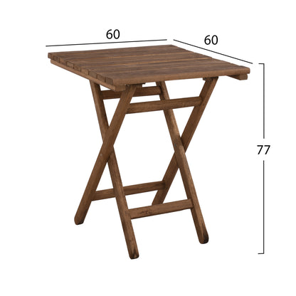 DIRECTOR'S TABLE LEMNOS SOLID BEECH WALNUT IMPREGNATION 60x60x77